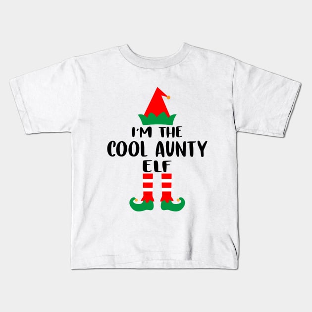 I'm The Cool Aunty Elf Family Matching Group Christmas Costume Outfit Pajama Funny Gift Kids T-Shirt by norhan2000